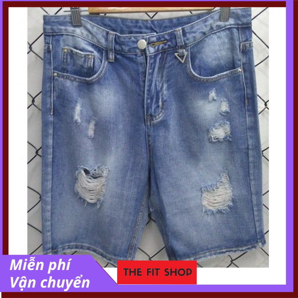 Quần Short Jean Nam J.S Xanh Rách QSH17050