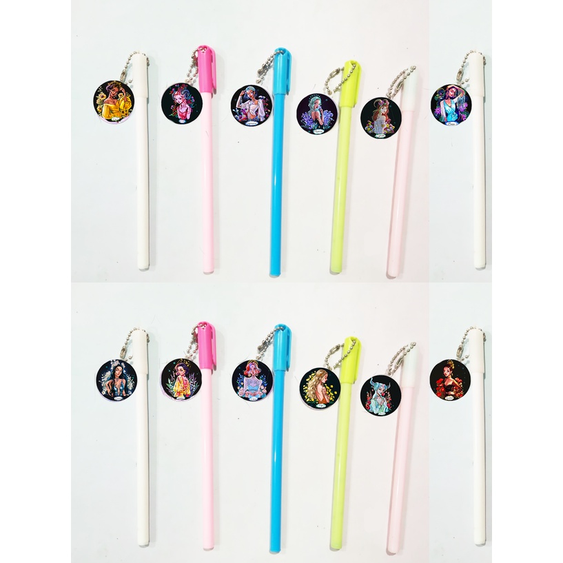 Bút  12 cung hoàng đạo kèm dây treo BMCI19 bút cute dễ thương thần tượng idol hoạt hình