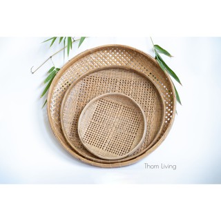 Mẹt tre cật (tre vỏ) - đan thưa