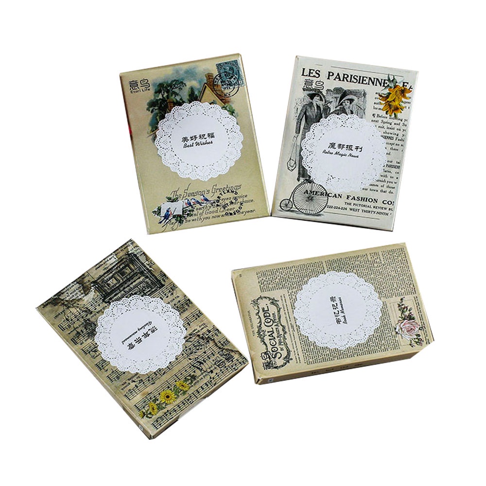 Set 24 miếng dán Infeel.Me trang trí sổ tay phong cách retro DIY