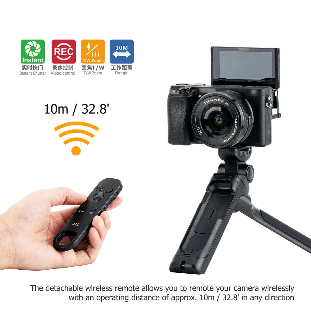 Báng tay cầm JJC GP-VPT2BT l điều khiển từ xa không dây máy ảnh SONY l Sony GP - VPT2BT lTay cầm chụp Vlog ZV-1 Zv-e10..