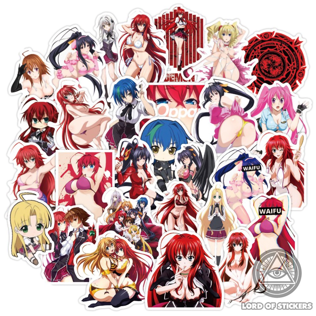 Set 100 Hình Dán High School DxD Sticker Sexy Anime Girl Chống Thấm Nước Trang Trí Mũ Bảo Hiểm, Ván Trượt, Laptop, Vali