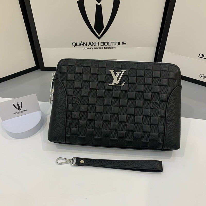 Ví dài cầm tay lv da pu logo đúc khoá số cao cấp, ví nam Fullbox.