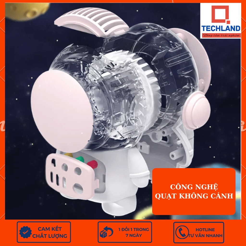 [XẢ HÀNG] XÁM-Quạt tích điện mini cầm tay không cánh phi hành gia Astronauti quạt sạc usb 2 chế độ gió siêu mạnh