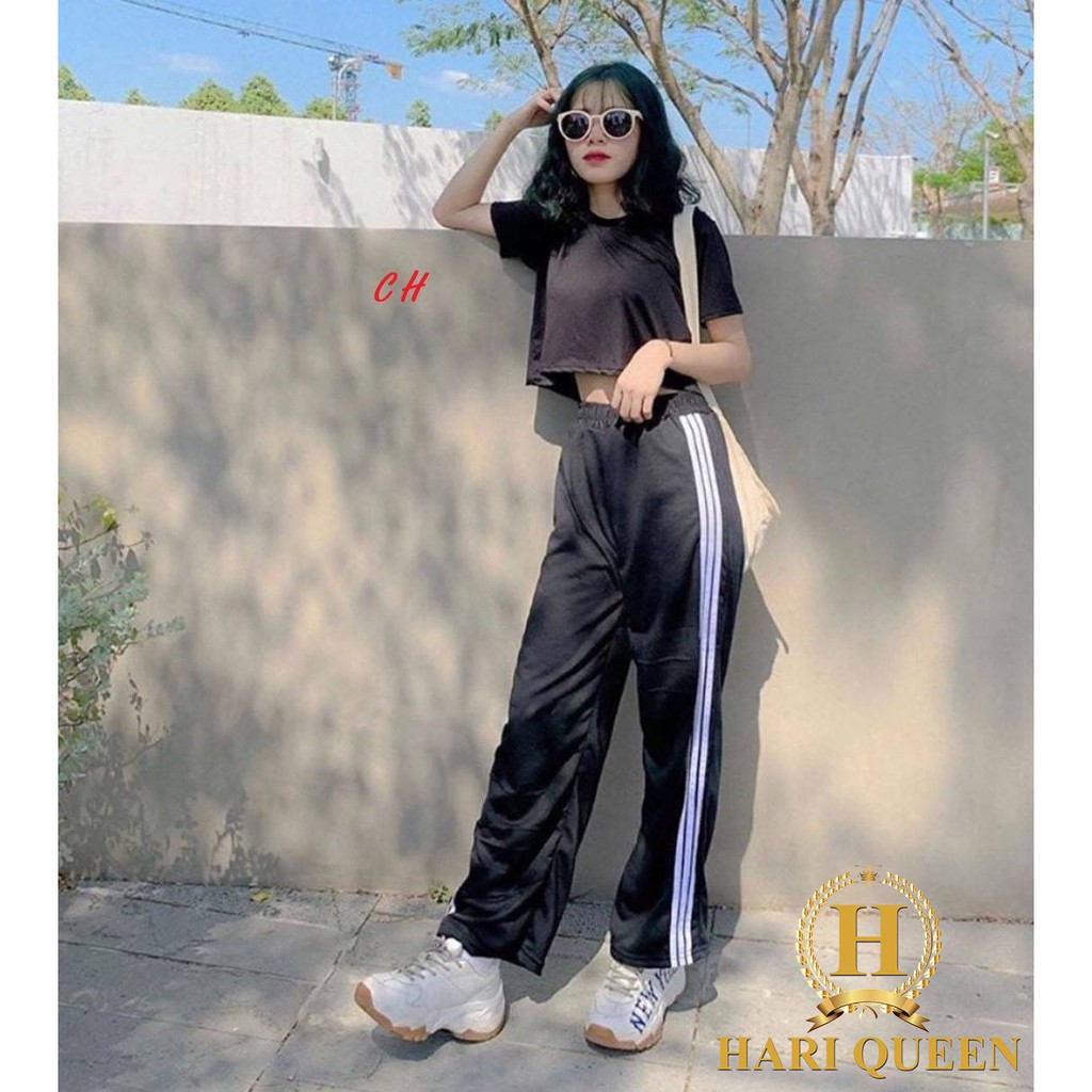 FREE SHIP ĐƠN TỪ 50K Sét áo croptop trơn + quần 3 rót suông COH0520 1