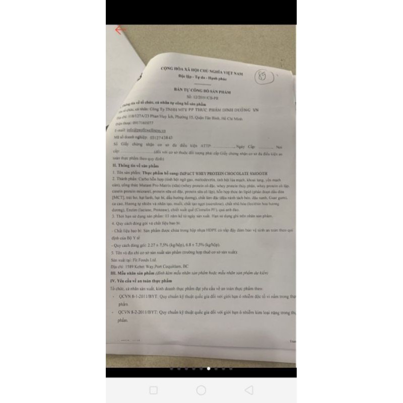 Gói 500gam Impact Whey Protein MyProtein