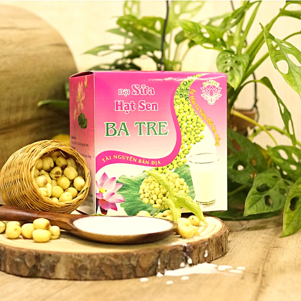 Bột sữa sen Ba Tre gói 20g - Đặc sản Đồng Tháp - Bột Sữa Hạt Sen hoà tan - Giàu dinh dưỡng, giúp xương chắc khỏe