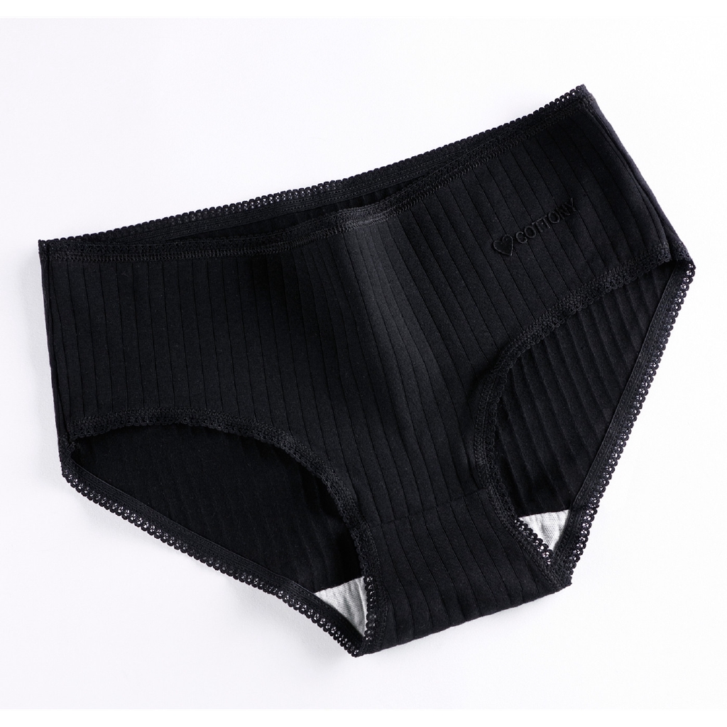 Pure cotton mid-waist breathable sexy threaded lace panties | BigBuy360 - bigbuy360.vn