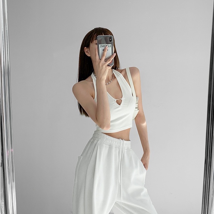 Cocory vn Áo Hai Dây Họa Tiết Trái Tim Kim Loại Quyến Rũ Thời Trang Cho Nữ