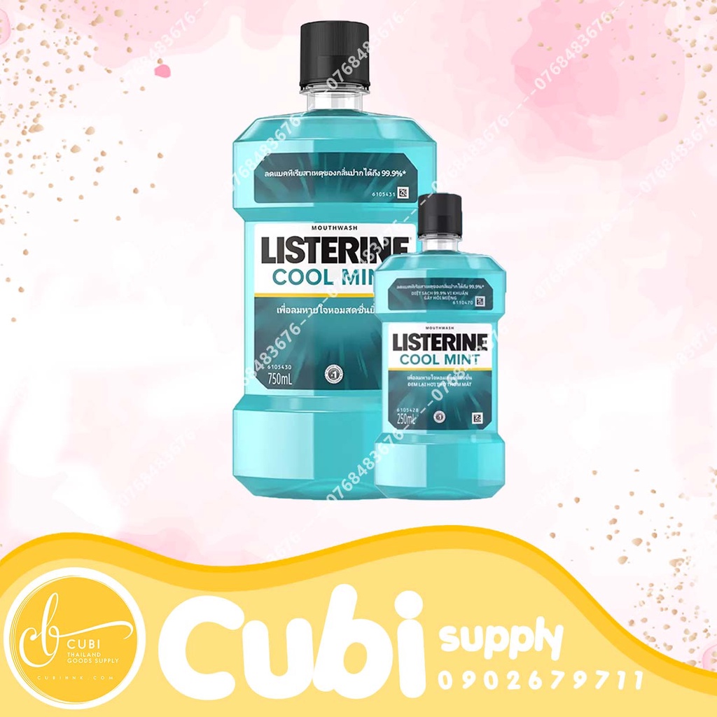 Cặp nước súc miệng Listerine 750ml + 250ml