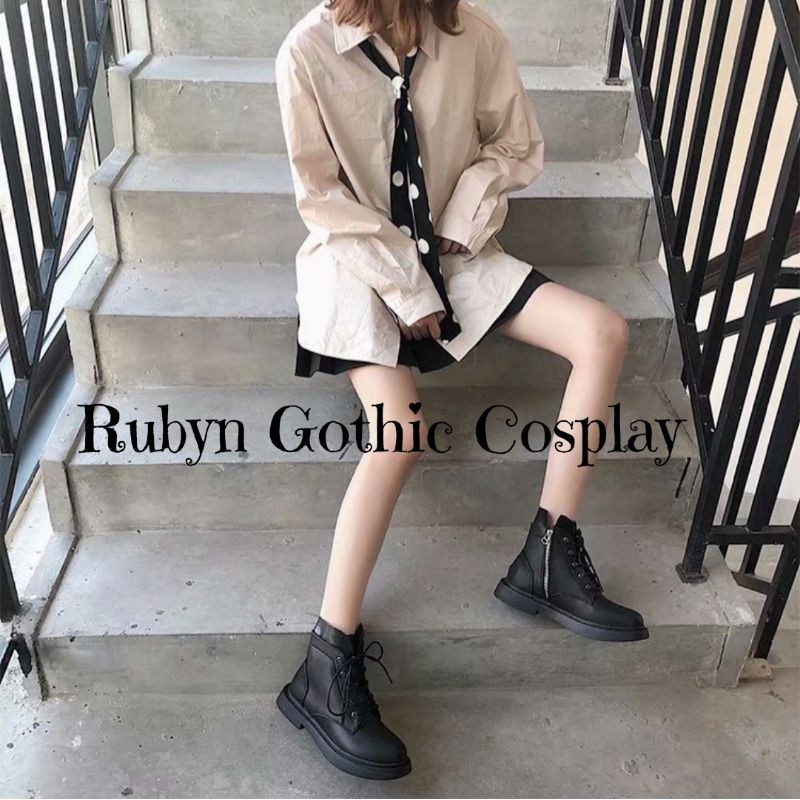 [CÓ SẴN] 🔥 Giày Boots Chiến Binh Cổ Lửng 2 Tầng Khóa Kéo cá tính | BigBuy360 - bigbuy360.vn