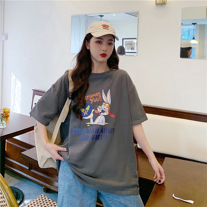 SUXI Áo Thun Tay Lỡ Form Dài Rộng Thời Trang Hàn Quốc Cho Nữ