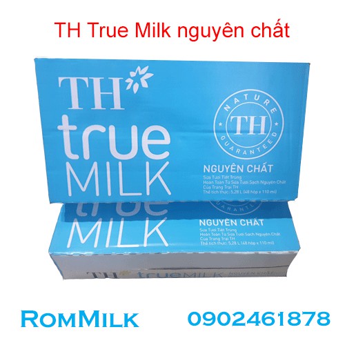 Sữa tươi tiệt trùng TH True Milk có đường, ít đường, nguyên chất 110ml (thùng 48 hộp)