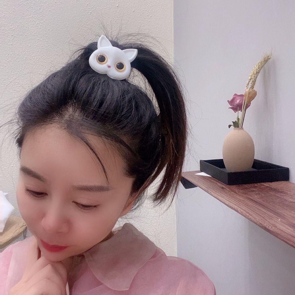 Dây Cột Tóc Co Giãn Hình Mèo Lấp Lánh Phong Cách Hàn Quốc Cho Nữ