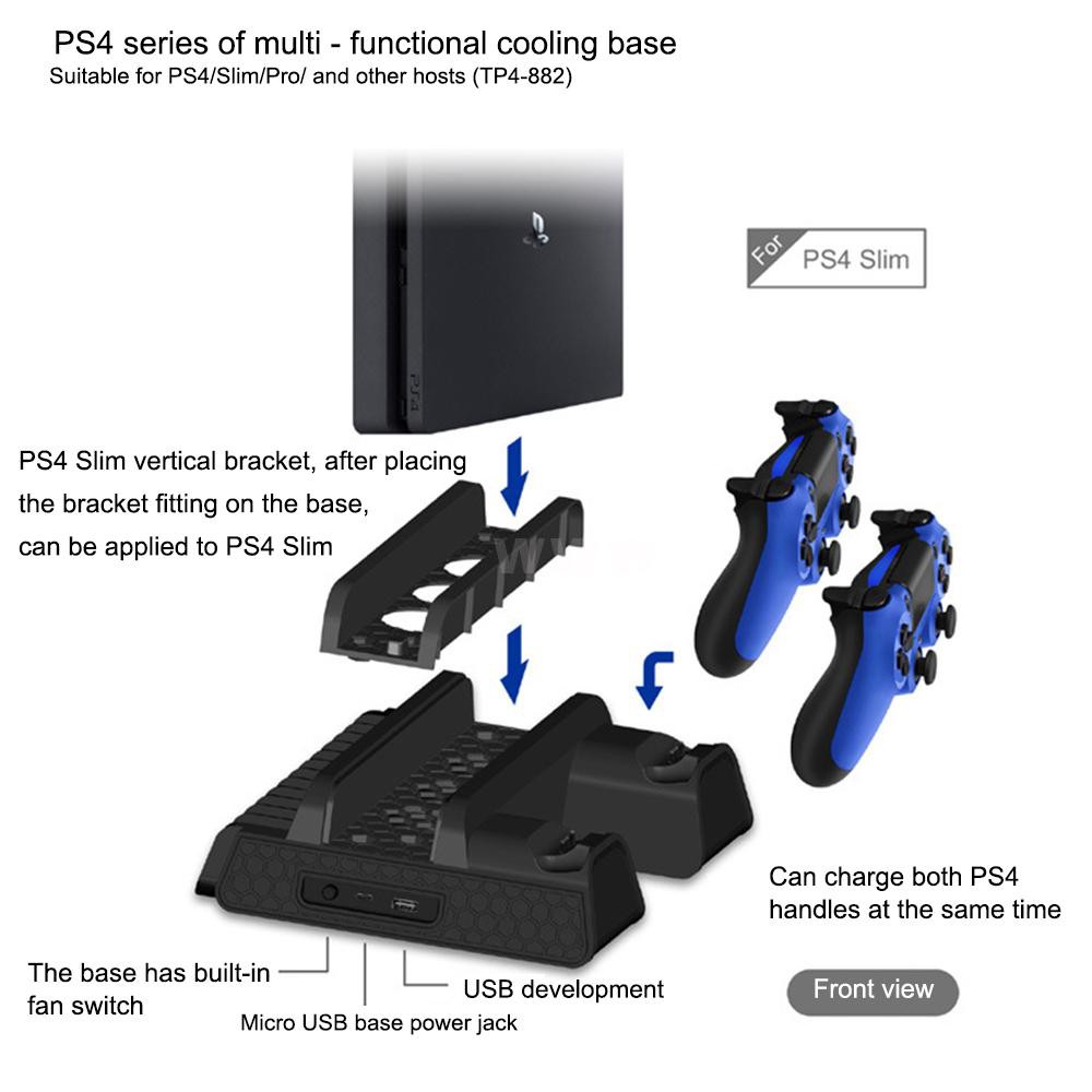 PS4 SLIM PRO Cooler Multifunctional Cooling Vertical Stand