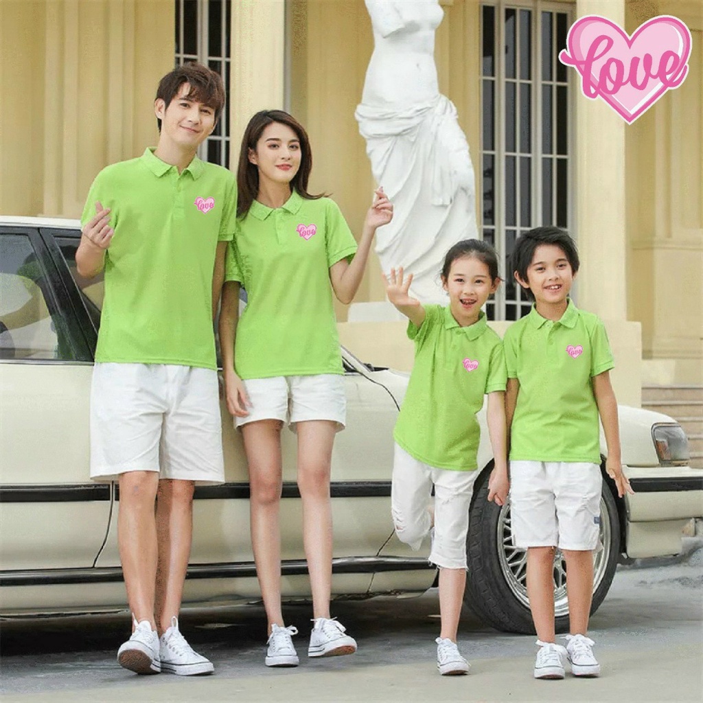 Áo Gia Đình Có Cổ . Chất Liệu Thun Poly Thái 4 Chiều Đủ Size Cho Tất Cả Các Thành Viên Trong Gia Đình Từ 8 Đến 100kg .