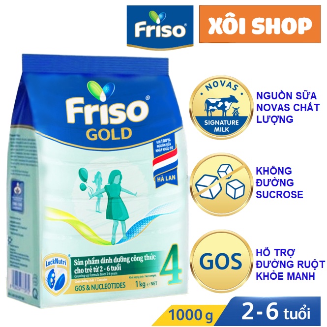 💥Freeship💥[COMBO 4 TÚI] SỮA FRISO GOLD 4 TÚI 1KG CẢI TIẾN