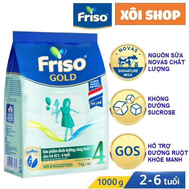 💥Freeship💥SỮA FRISO GOLD 4 DẠNG TÚI 1KG CẢI TIẾN