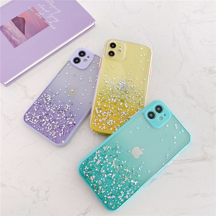 Ready Stock Luxury Glitter Ốp lưng Samsung Galaxy S20 Ultra S20 Fe Phone Case for A02 A20 A30 A10 J7 Prime J7 Pro STAR Sequin Soft Bling Shockproof Luminous Clear TPU Cover