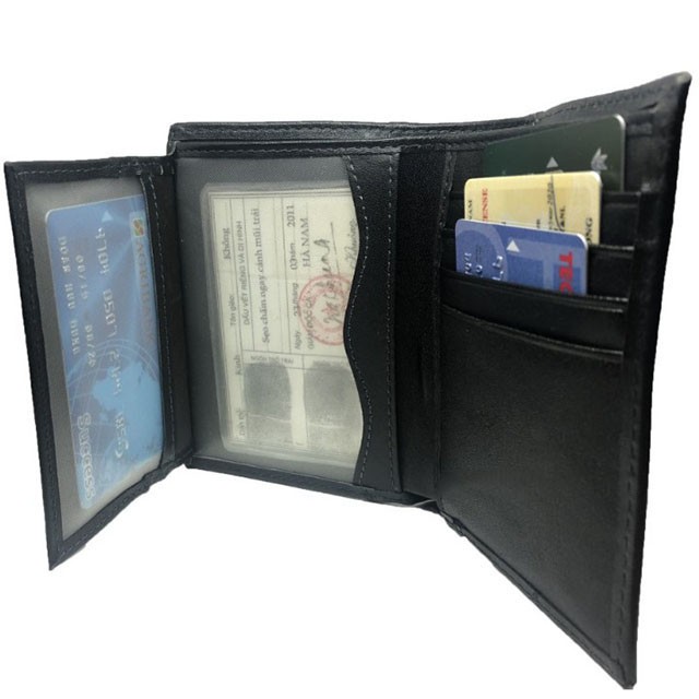 Ví nam H2 Wallet da bò Nappa 100% - bóp đứng nam Sang Trọng - Đẳng Cấp.