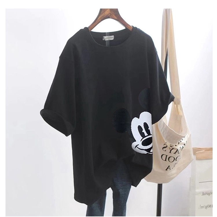 NRVP Áo thun ngắn tay cổ tròn dáng rộng in họa tiết vui nhộn thời trang mùa hè dành cho nữ