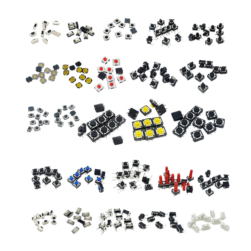 25 Values Tactile Push Button Micro Switch Assortment Kit 125PCS(25x5PCS)