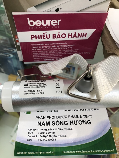 Cân hành lý, cân bỏ túi cân đi chợ điện tử có đèn Beurer LS10 bảo hành 02 năm