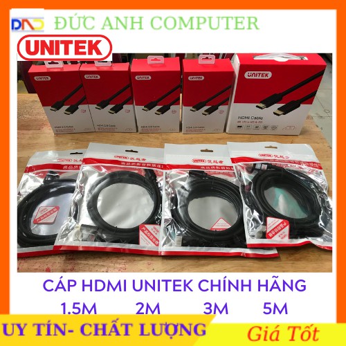 Cáp HDMI ✨Free Ship✨ Cáp HDMI UNITEK Ultra 4k 1,5M✨3M✨5M- Chống Nhiễu Cực Tốt- Hàng Chính Hãng Bảo Hành 12 Tháng