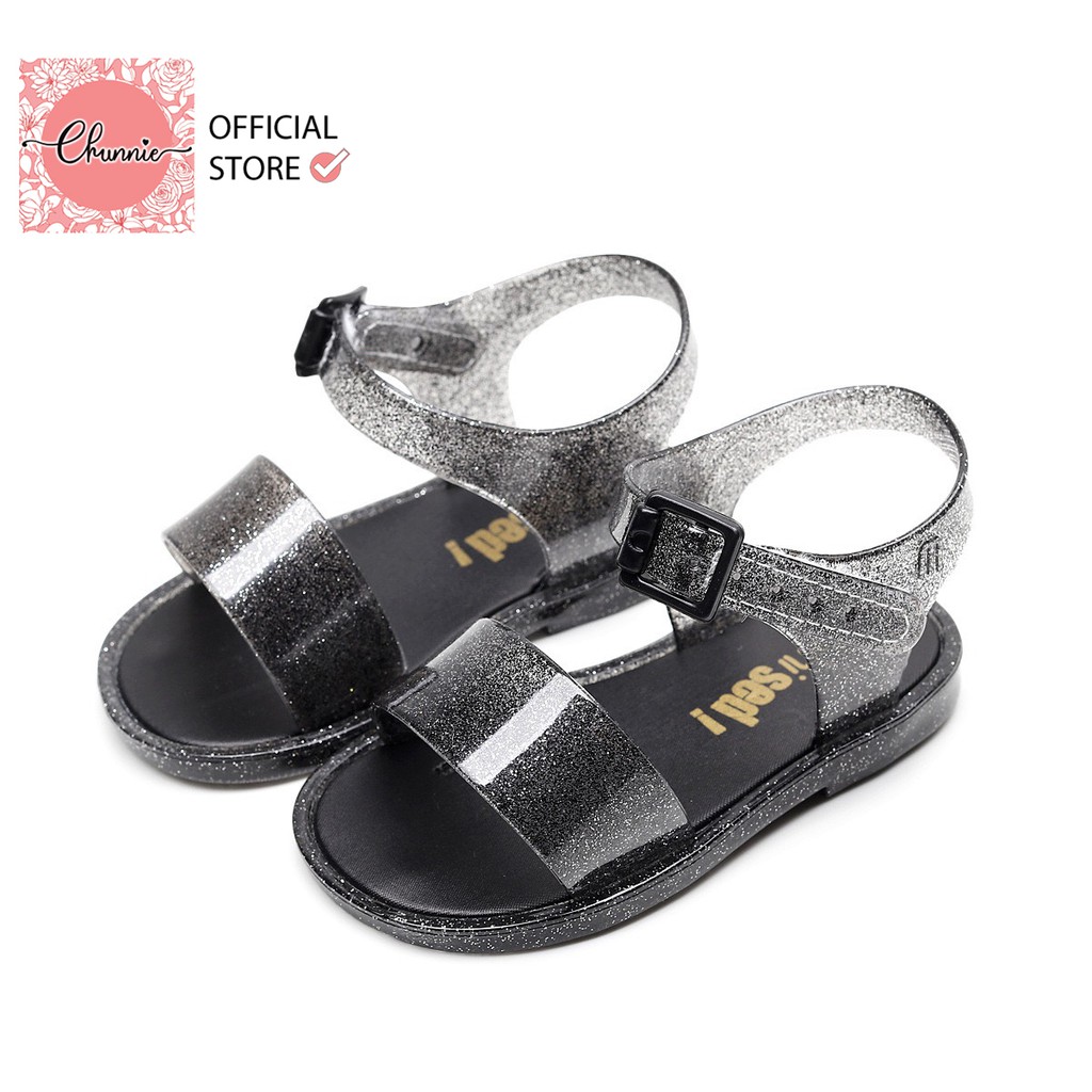 Dép sandal cho bé gái MINISED JELLY SHOES KID chất liệu nhựa dẻo, mềm mại, đế êm, quai dán tiện dụng