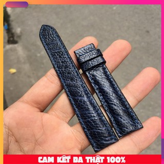 Dây đồng hồ da chân đà điểu - Xanh tím than