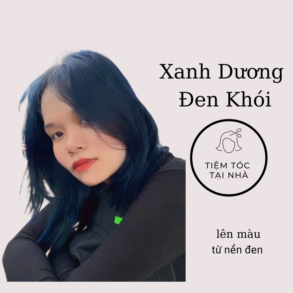 Thuốc nhuộm tóc Xanh Dương Đen Khói tặng kèm oxy và gang tay