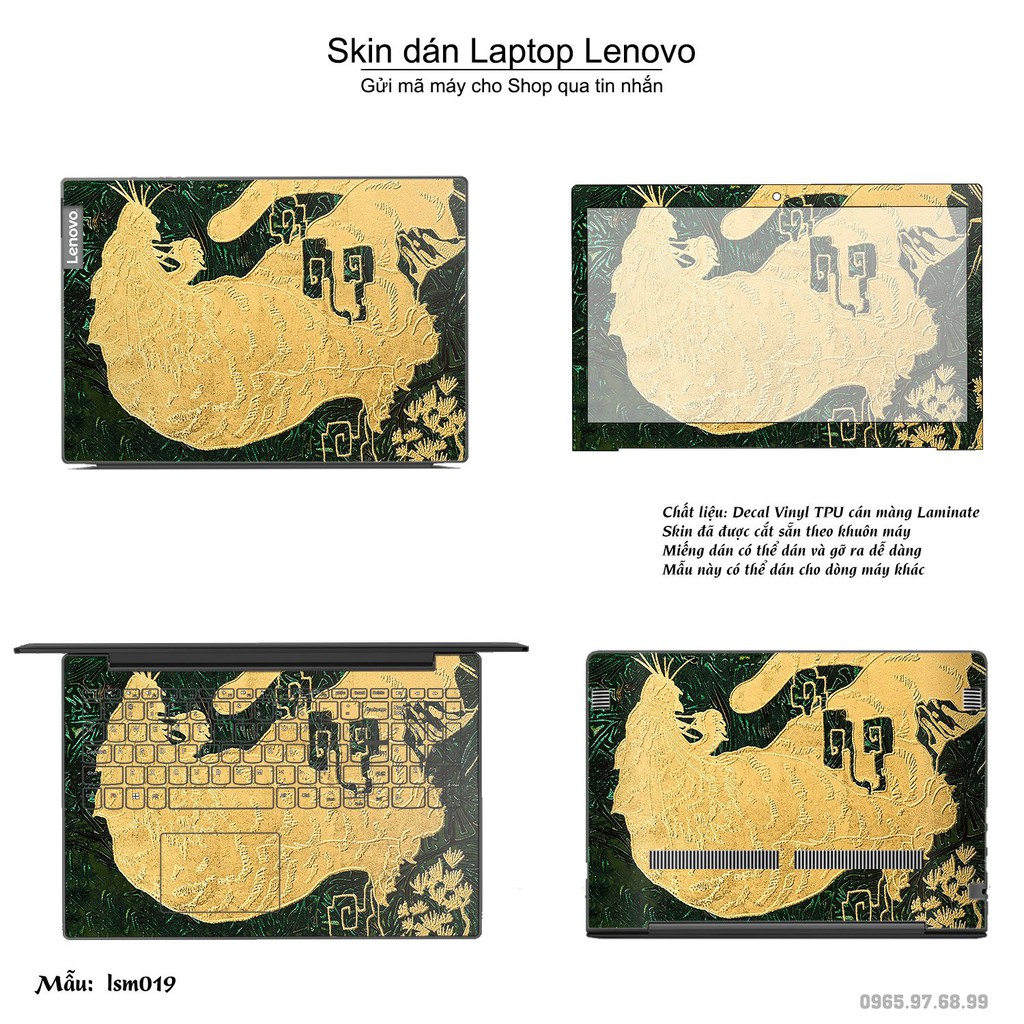 Skin dán Laptop Lenovo in hình Hổ Toạ Sơn - lsm019 (inbox mã máy cho Shop)
