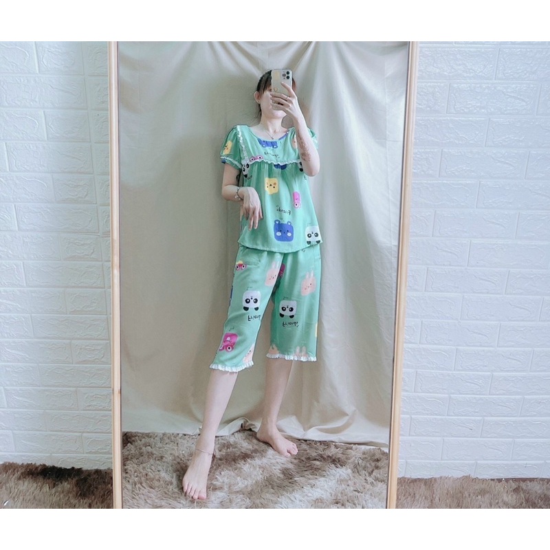 Bộ Tole Mẹ Tay ngắn quần lửng babydoll  size 40kg đến 68kg