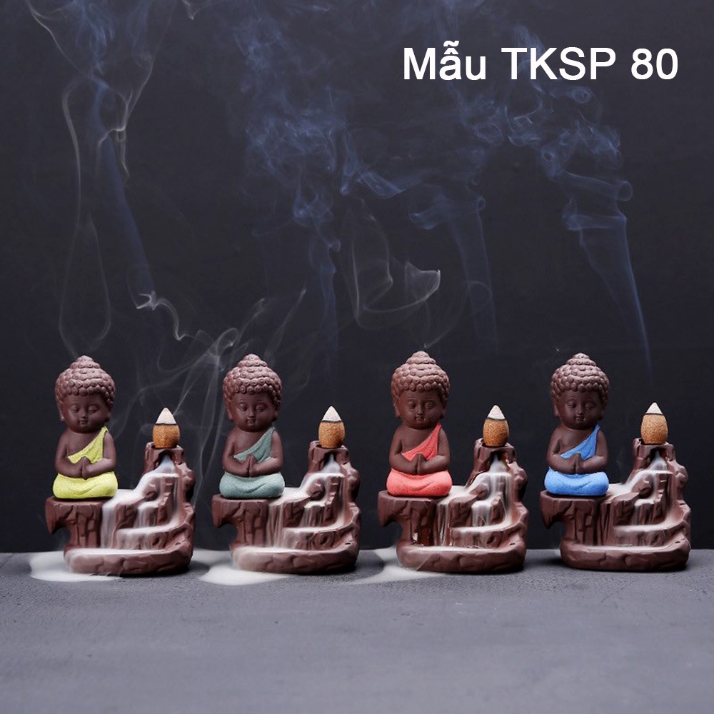 Thác khói trầm hương tượng phật tọa sơn tặng 1 nụ trầm