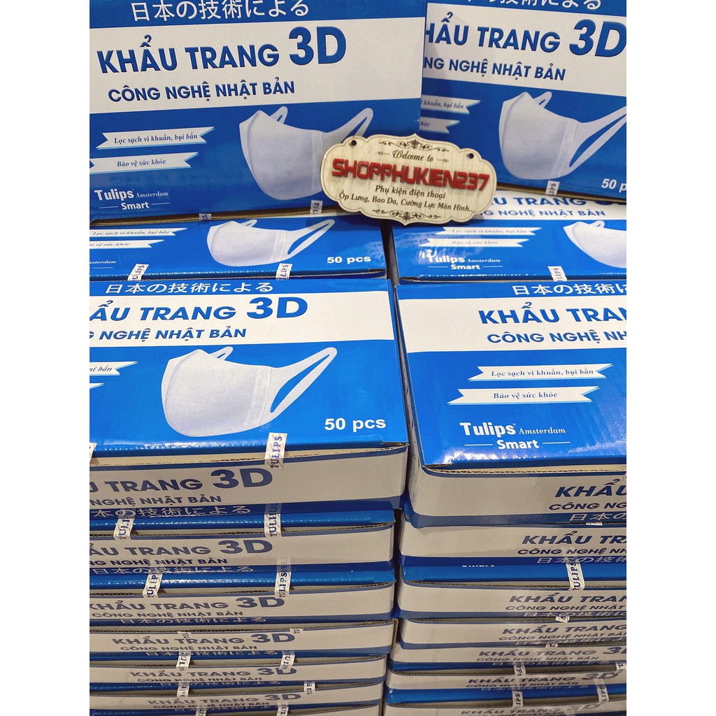 Khẩu trang 3d mask Tulips hàng công ty 1 hộp 50 cái | BigBuy360 - bigbuy360.vn