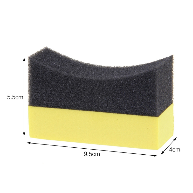 2pcs Auto U-Shape Tire Wax Polishing Compound Sponge Tyre Cleaning Sponge ARC Edge Sponge