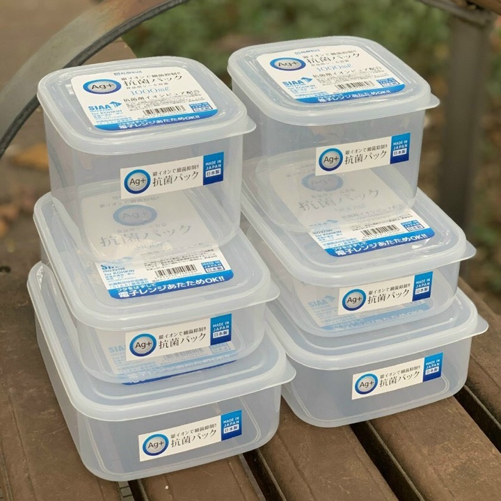 Hộp thực phẩm cao cấp Nakaya Nhật Bản nhựa PP kháng khuẩn 900ml, 1L, 1.3L  dùng lò vi sóng và đông lạnh, An toàn cho sức