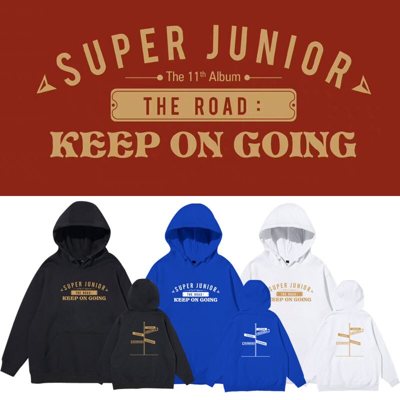 ÁO HOODIE FORM RỘNG Hàn Quốc Phong Cách Kpop SUPER JUNIOR Album KEEP ON GOING