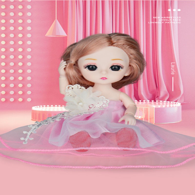 Barbie 8 điểm 17 cm 13 khớp gói có thể thay đổi bộ quần áo Juliann búp bê công chúa dễ thương