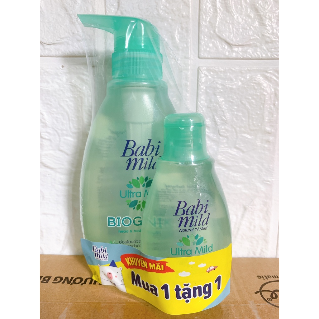 [Tổng Hợp] Sữa Tắm Gội Cho Bé Babi Mild pure natural&amp;white sakura 400ml-&gt;850ml