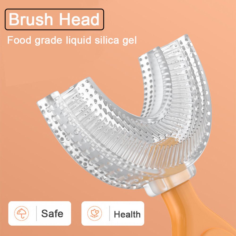 [Hàng mới về] Bàn Chải Đánh Răng Hình Chữ U Bằng Silicon Mềm Nhiều Màu Cho Bé 2-12 Tuổi
