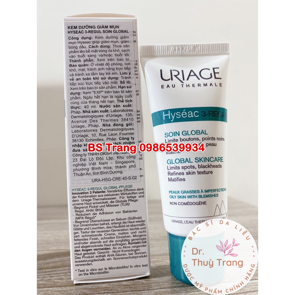 [CHÍNH HÃNG] Uriage Kem Ngăn Ngừa Mụn Trứng Cá Hỗn Hợp Hyseac 3Regul 40ml