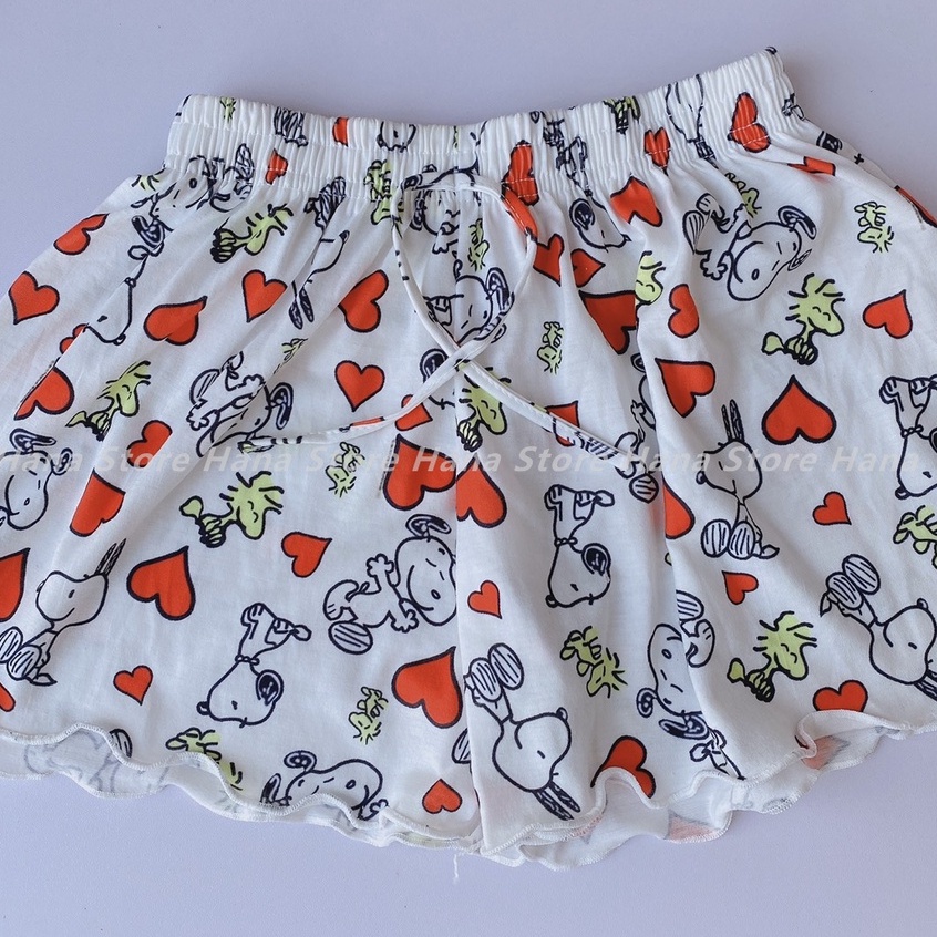 Quần short nữ mặc nhà Hello Kitty - Quần đùi thun nữ viền bèo, dáng ngắn mặc đi ngủ, ở nhà, nhiều màu ngộ nghĩnh | BigBuy360 - bigbuy360.vn