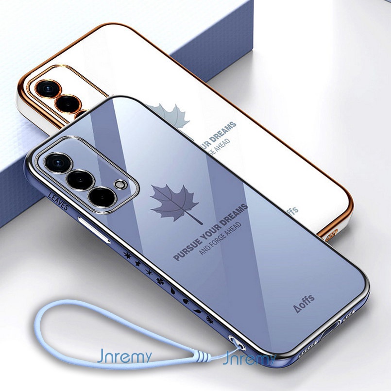 Ốp Điện Thoại Mạ Hình Lá Phong Cho OPPO Reno 11 A18 A98 5G A95 A93 A15 A15S A35 A33 A32 A53 A55 A52 A72 A9 A5 2020 A74 F11