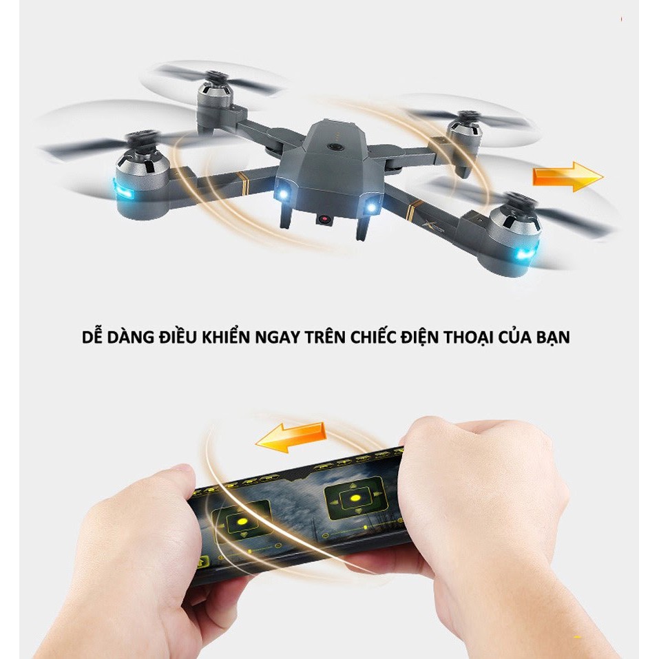 Flycam mini, Máy bay điều khiển từ xa XT-1 kết nối Wifi quay phim chụp ảnh Full HD 720P | BigBuy360 - bigbuy360.vn