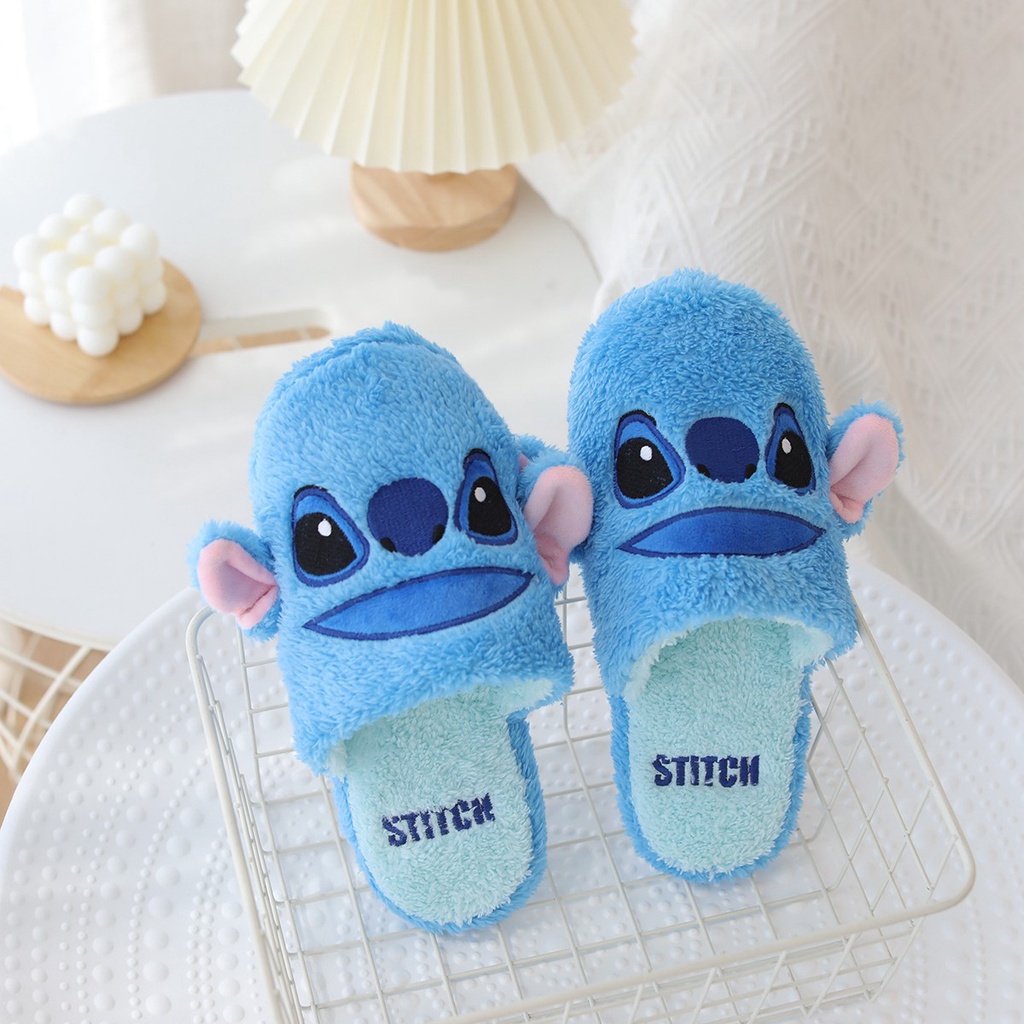 Dép Bông Đi Trong Nhà Hình Hoạt Hình Disney Winnie The Pooh Stitch Alien Chipmunks Quà Tặng Cho Bé Gái