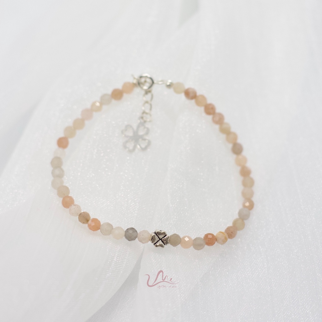 Vòng tay đá Mặt Trời 3,5mm tự nhiên (Sunstone Bracelet Nature) thời trang phong thủy UME