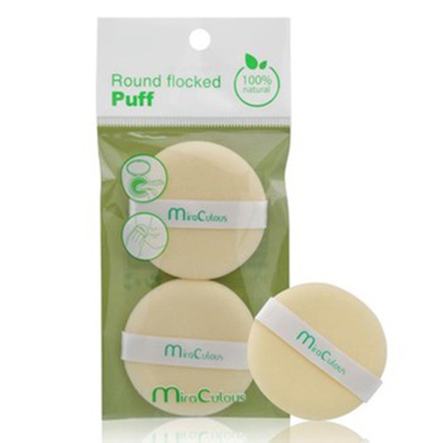 Bông phấn khô tròn siêu mịn Suri Round Flocked Puff Hàn Quốc (2 x miếng)