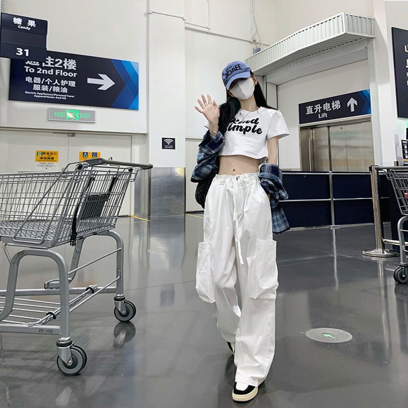 Quần dài COZOK ống rộng lưng cao có túi hợp thời trang