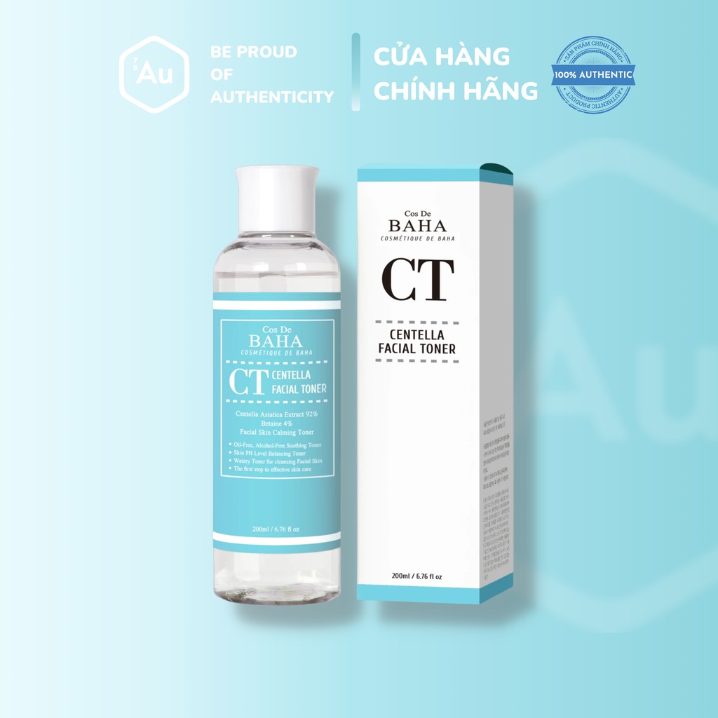 Cos De BAHA | Nước Cân Bằng Da Chiết Xuất Rau Má Hỗ Trợ Phục Hồi 200ML (CT)